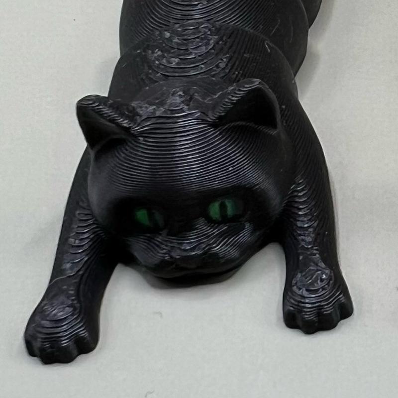 Flexi Fidget Cute Cat/ Kitten 3D Printed Model Gift articulated available as with or without Keyring for Party bags 1