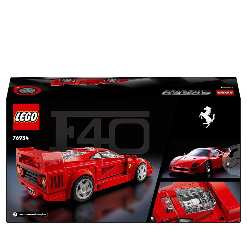 LEGO Speed Champions Ferrari F40 Supercar Buildable Vehicle, Toy Model Car for 9 Plus Year Old Boys and Girls, with Driver Minifigure, Kids' Bedroom Decoration, Gift Idea 76934 7