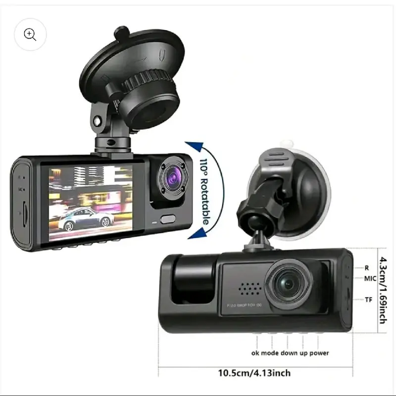 Front and Rear Car Dashboard recording Camra  1080P Dual Lens Car Dash Cam Recorder G Sensor DVR Front And Rear Camera Video 6