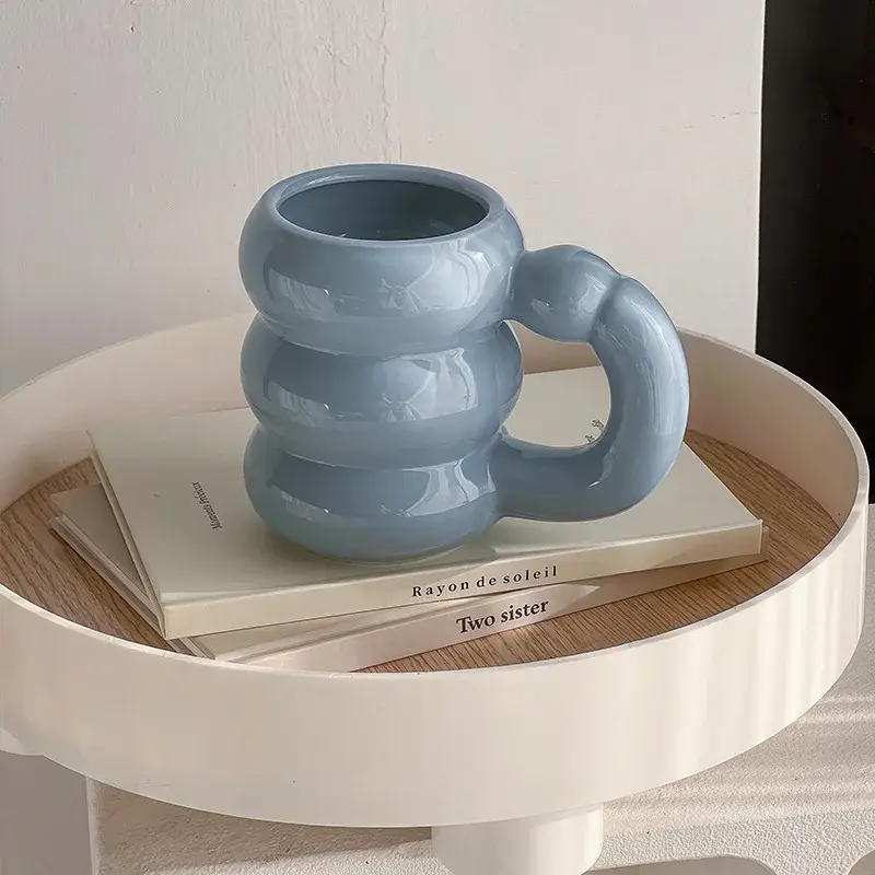 420ml Ceramic Chubby Mug Creative Nordic Coffee Cup Cute Office Afternoon Tea Cloud Mugs Kitchen Drinkware Home Accessories Tumbler Washable 8