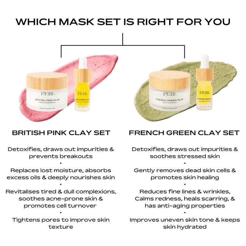 PERL French Green Clay Mask Refill for Skin Repair - Skincare Calming with Olive and Matcha - Gentle Sensitive Skin 4