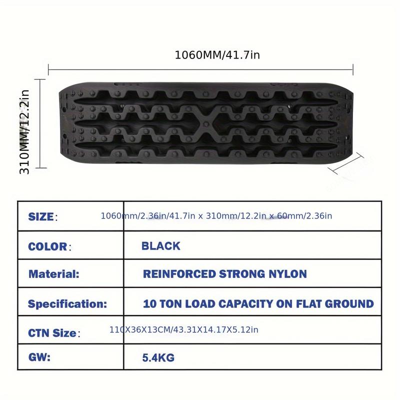 2pcs 4x4 Traction Boards 10t Recovery Track Off Road Grip Winter Boards Sand(Black) 1