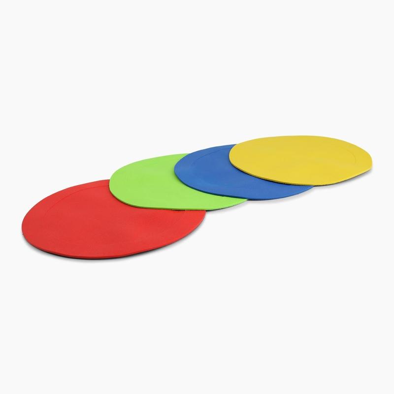 Splay Circle Markers - Non-Slip Rubber Floor Markers - 10 Inch Diameter - Pack of 4 - Indoor & Outdoor Use - Mixed Colors 0
