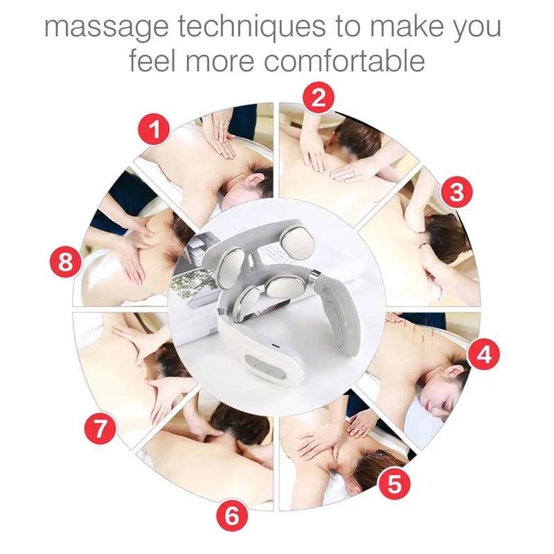 Product Introduction of Electric Massager for Neck Shoulder Pain Relief USB Neck Massager Relax Muscles Floating 4 Heads Heating Massager 8