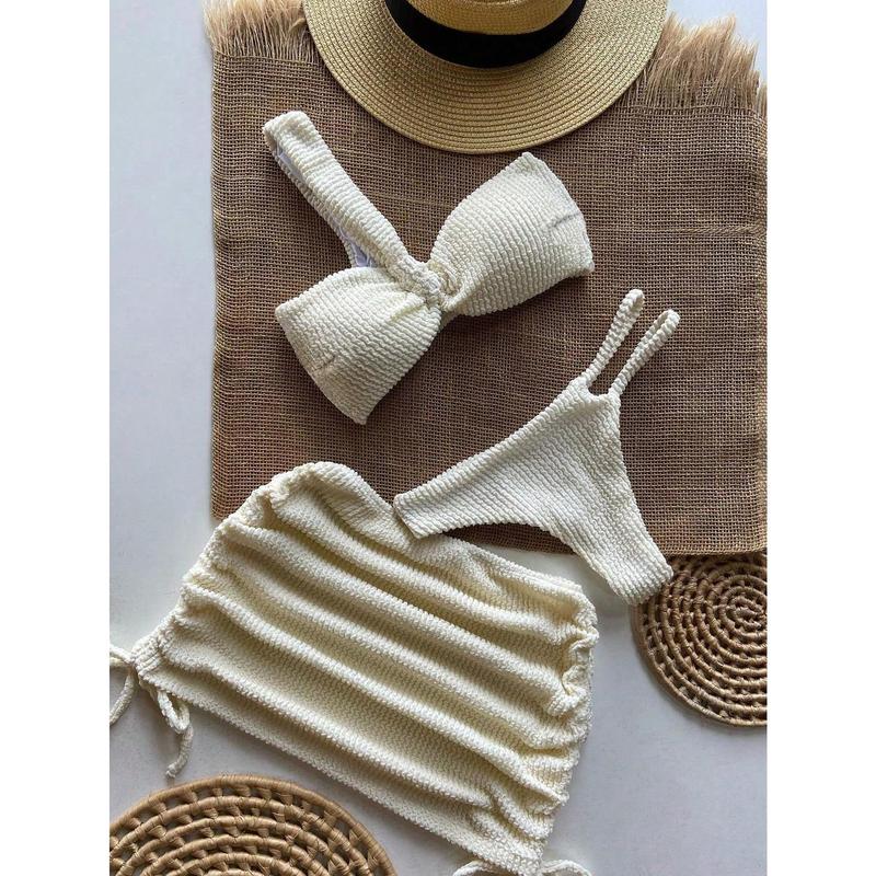 2025 Valentine's Day Sexy One Shoulder Bikini Set With Three Pieces In European And American Style Summer Spring And Summer 2