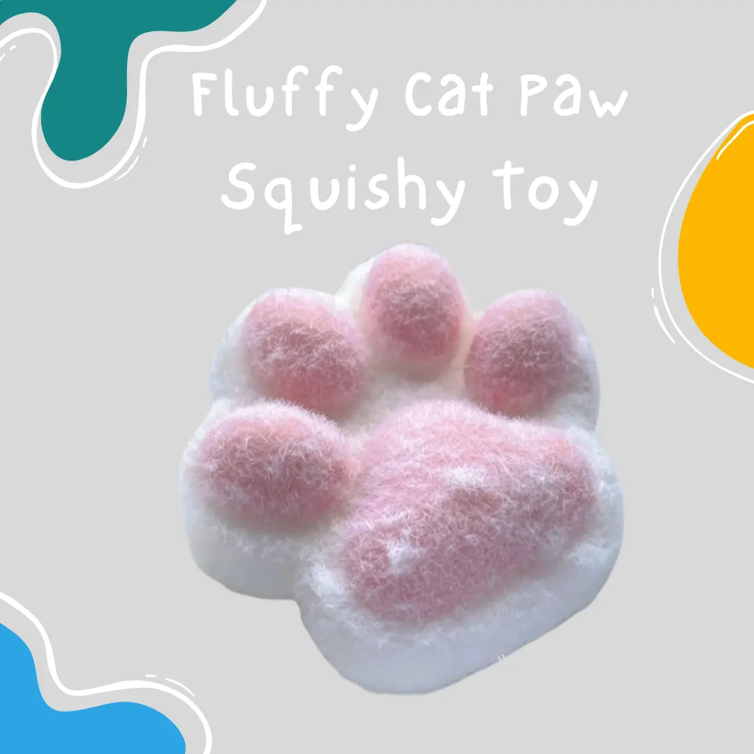 Giant Fluffy Cat Paw Squishy Toy for Stress Relief and Relaxation - Taba Squishy Paw and Mochi Squishy Fidget Toys for Adults