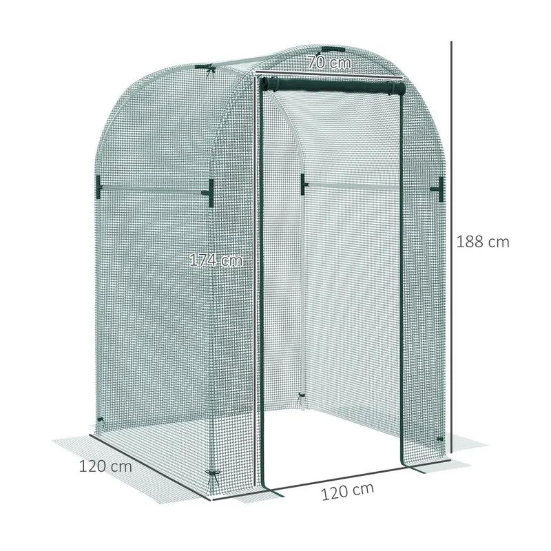 120 x 120cm Mini Polytunnel Greenhouse for Plants and Vegetables by Outsunny 2