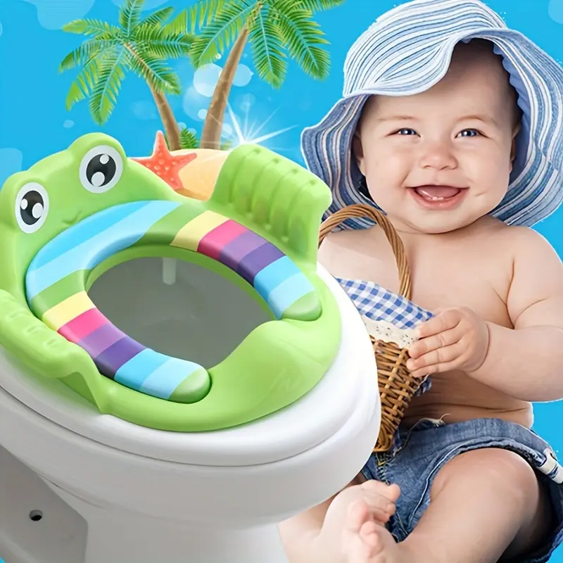 1pc Cartoon Cute Boy Girl Household Toilet Seat, Toilet Seat, Potty Seat, Toilet Upholstery Portable Potty Seat 0