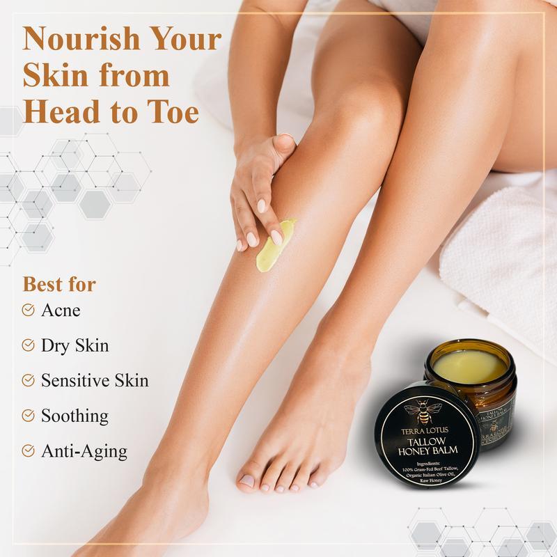 Product Introduction of 【 Official certification 】Organic Grass-Fed Beef Tallow Balm with Raw Honey - Nourishing Cream for Soft, Radiant Skin - Handmade All-Natural Moisturizer - 2 oz Skincare 3