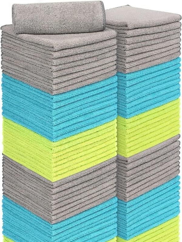 Microfibre Cleaning Cloths Pack of 100, Multifunctional Reusable Microfibre Cleaning Towels, Lint Free Streak Free Washable Cloth Duster for House, Kitchen, Car, Motorbike, Windows 30 x30 cm 0