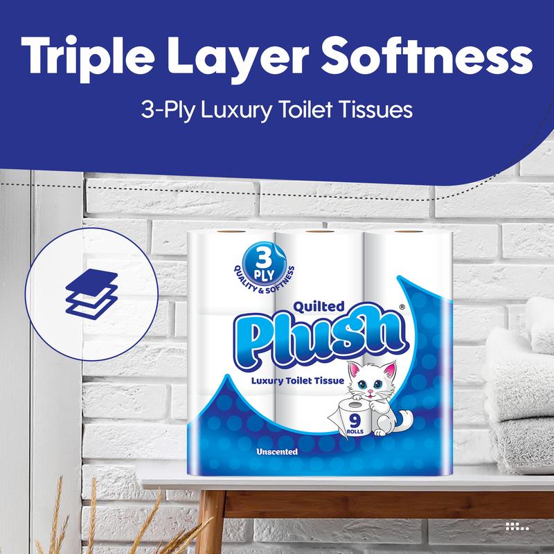 45 x Toilet rolls 3Ply, 24 x Kitchen Rolls, 6 x Blue Centrefeed Rolls, Luxury Quilted, Soft and gentle, Flushable Eco-friendly Disposable Sustainable, Family Sheets Wipes soft Bathroom Set 4