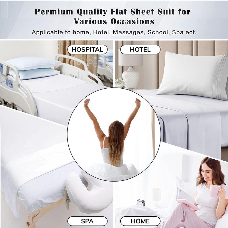 100% Microfiber Flat Bed Sheet 30cm Extra Deep Flat Bed Sheet Silky Soft Comfy & Breathable Luxury For All UK Size Thick Mattress Available in 4 Different Color flat sheets bed sheets 5