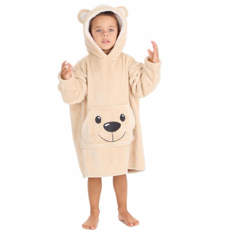 Baby / Kids Teddy bear style cosy Oodie Hoodie jumper dressing gown 2