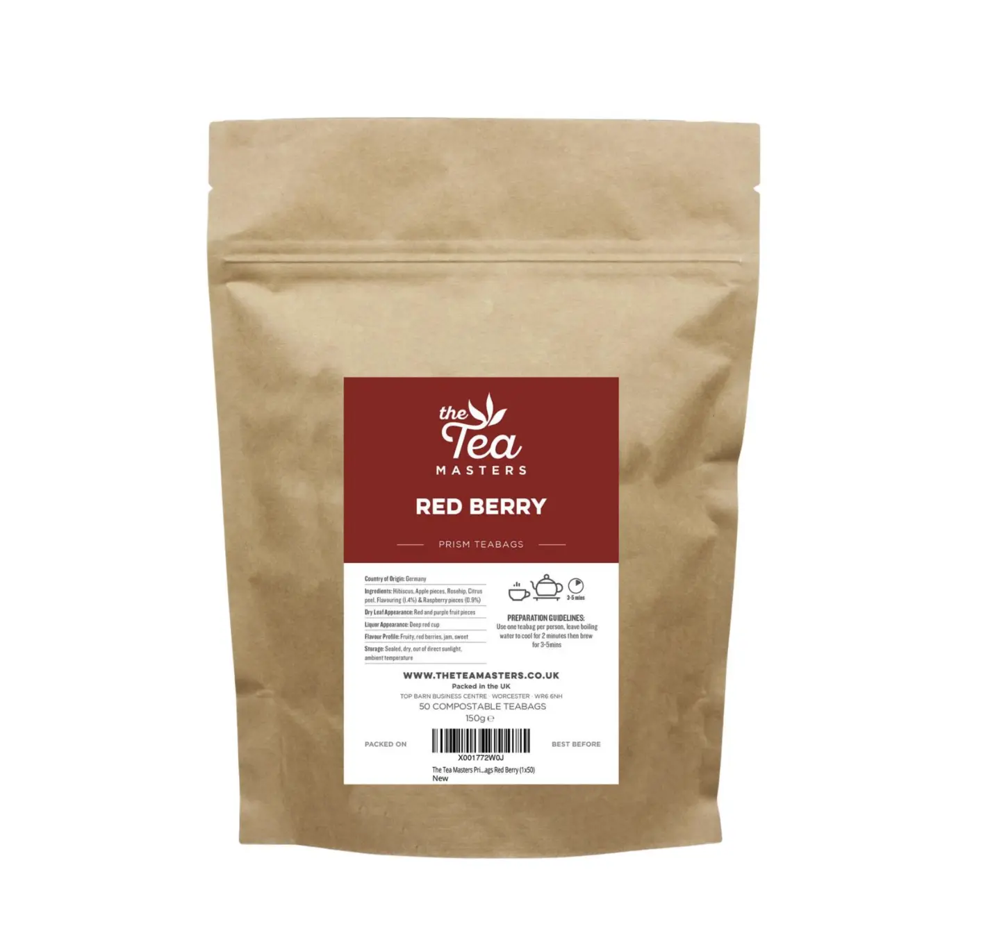 The Tea Masters Prism Teabags - Red Berry (1x50)