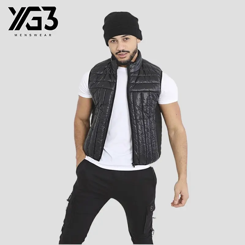 Mens slim fit padded GILET (MJK-AUGHTON) BLACK 0