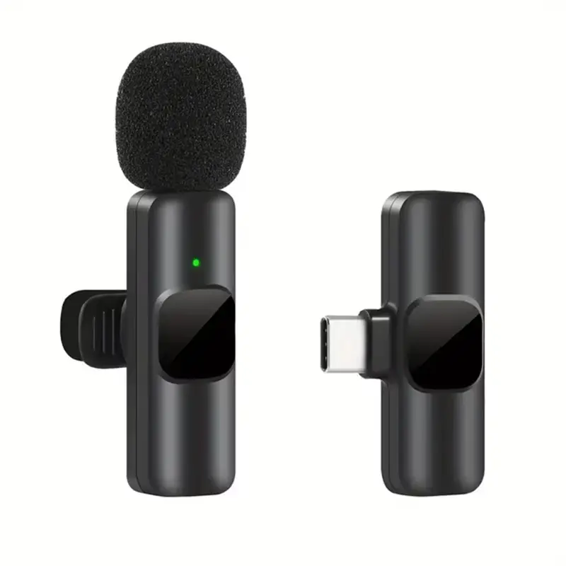 K9 Charging Model Portable Mini Wireless Tie Microphone Lavalier Mic For Apple iPhone ios Android 3.5mm Mobile Cell Phone Interview Recording tiktok  microphone 6